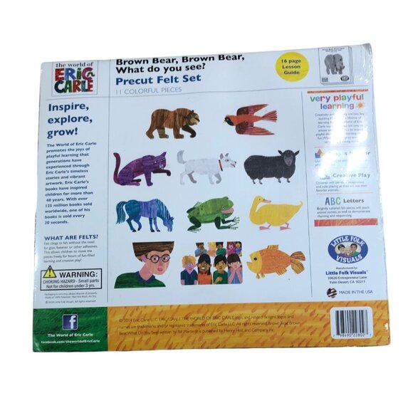 Little Folk Visuals Felt Set World Of Eric Carle Brown Bear Precut 11 Pieces Ne - Picture 4 of 5